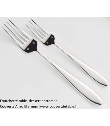 Baguette couverts inox 18/10 Eternum, couteau, fourchette, cuiller  Désignation Fourchette de table (lot: boite de 12 pièces)